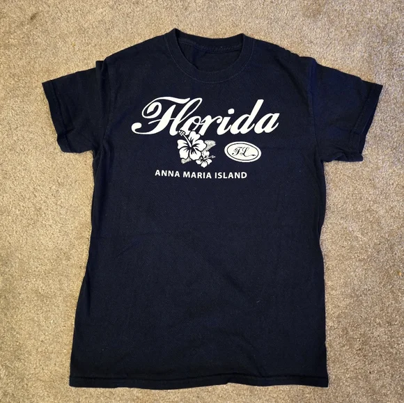 UNISEX Florida Anna Maria Island Navy Blue T-Shirt - Picture 2 of 9